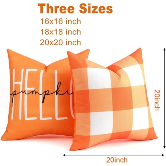 TOYPOPOR Fall Decorations for Home, 4 Packs Double Sided Throw Pillow Covers, - Picture 2 of 8